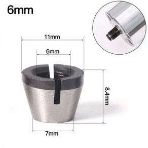 라우터 비트 6mm 6.35mm 8mm 콜릿 척 어댑터 조각 트리밍 기계 전기 라우터 고정밀 Q84D, [02]6mm, 1개