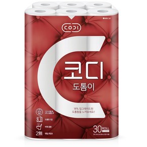 코디 도톰이 3겹 30m*30롤 롤화장지, 30개입, 3개