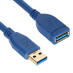 [강원전자] [AM-AF] USB-A 3.0 to USB-A 3.0 M/F 연장케이블 NETmate NM-UF303BLZ [블루/0.3m], 1개