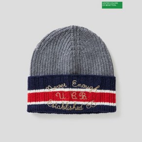 베네통 Colouing letteing knit beanie 2F_1344KA002_901 735121, 901