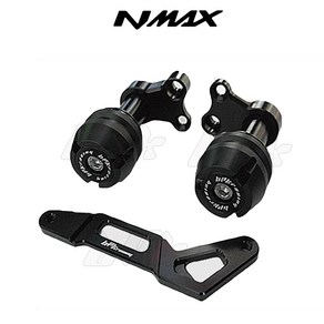 BPK NMAX125 머플러 슬라이더세트 16- 24 25년 엔맥스 머플러커버 호 가드 튜닝, 블랙, 1세트