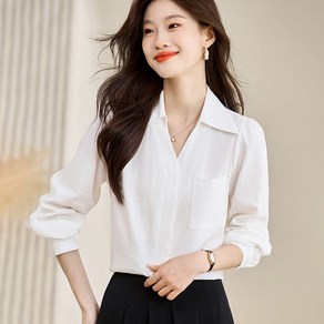 루스리더 여성 패션 오피스룩 브이넥 블라우스 M672