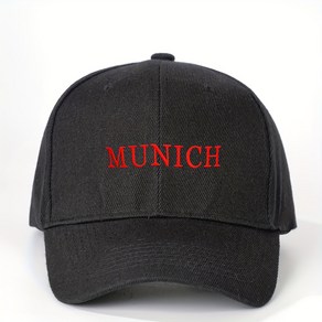 Munich Embroidered Cotton Baseball Cap Unisex Breathable Adjustable Golf Sun Hat Y2K Fashion Curved