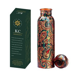 Copper Designer Water Bottle with Advanced Leak Proof Protection and Joint Less (1000ml 1Unit)