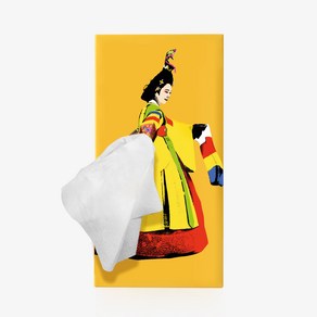 [SPEXTRUM] 스펙트럼 Tissue Up Gil 티슈업걸 한복버전 노란색 휴지케이스, 춘앵전, 케이스 1개+티슈 5개