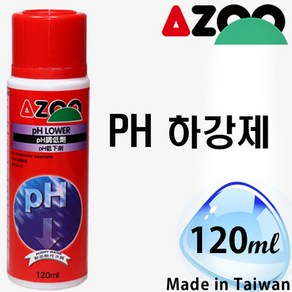 AZOO PH 하강제 120ml / 수족관 어항 수초 쉬림프 구피 수질 안정 정화 개선 열대어 관상어 알몬드잎, 1개