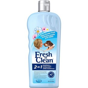 PetAg Fesh n Clean 2in1 오트밀 베이킹 소다 포뮬러 반려동물 샴푸 및 컨디셔너 단백질 주입 컨디셔닝 18 Fl Oz 트로피컬 프레시 향, 1개