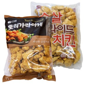 [퀴클리몰] 오뗄 순살 후라이드 치킨 1kg + 토리가라아게 1kg, 1개