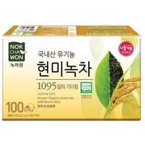 녹차원 국내산 유기농 현미녹차 티백, 1.2g, 1개입, 100개