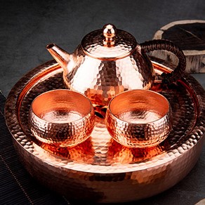 수제 황동 티포트 구리 900ml 850ml 세트 200ml 냄비 1700ml 1 2L, 장중보통200ML원색세트 2컵, 201mL 포함 -300mL 포함