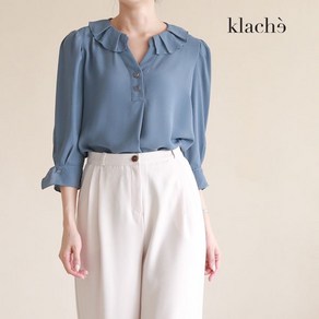 클라셰 KLACHE 러플카라투버튼블라우스 CB2FBL016A