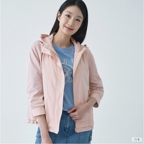 [지센] 여성 프린트자수 후드점퍼 (색상2종)
