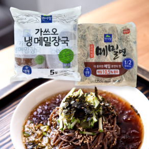 면사랑 가쓰오 냉메밀장국 메밀면 세트(5인분) 냉동 밀키트 모밀 소바, 1kg, 4개