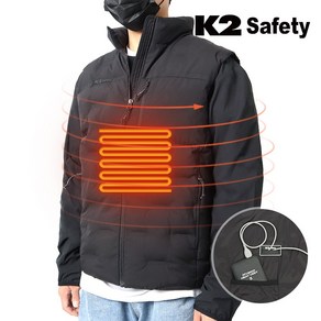 K2 SAFETY 발열조끼 usb 하이브리드 겨울 발열 조끼 겨울 등산 배터리 포함 + V존특허 양말