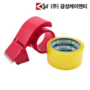 금성 투명 박스테이프 1개 + 커터기, 1세트, 투명테이프