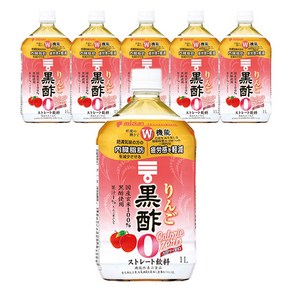 미즈칸 사과 흑초 스트레이트 음료, 6개, 1L