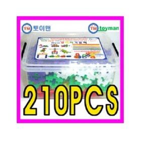 블록완구 뉴꼬마사각블럭 210PCS 케이스포함, 단품, 1개