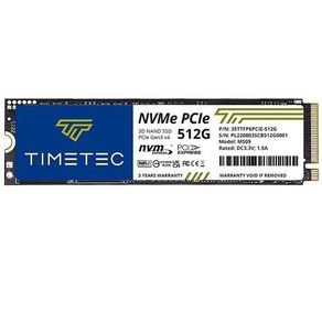 Timetec 1TB SSD NVMe PCIe Gen3x4 8Gbs M.2 2280 3D NAND TLC 600TBW 고성능 SLC 캐