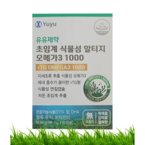 [정품] 프리미엄 초임계 식물성 알티지 오메가3 유유 제약 미세조류 100% 식물성 NVD1000 844mg X 60캡슐 유유제약, 60정, 1세트