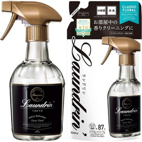 일본 란도린 섬유탈취제 클래식 플로럴 본품 370ml + 리필 320ml, 2개
