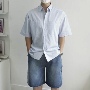 남자 여름 에디션 투포켓 오버핏 반팔 셔츠5colo