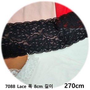 DKLACE-7088 / 자가드 스판 레이스 모음 / (폭 8cm 길이 1yd / 3yd / 5yd / 10yd기준), 3개, 블랙