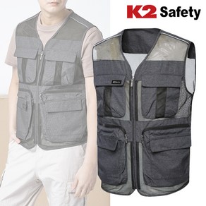 K2 safety 조끼 LB2-21VE-616R K2 라이크빈 망사 주머니 작업복 조끼