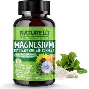 (캐나다 직송) 네추럴로 마그네슘 글리시네이트 킬레이트 120정 NATURELO Magnesium Glycinate Chelate Complex