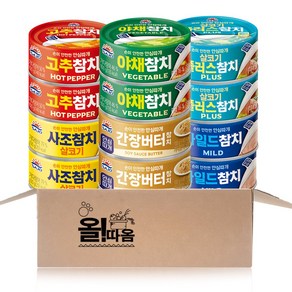 올따옴 사조 안심따개 참치 100g 6종기획세트 2호(살코기2+고추2+야채2+간장버터2+마일드2+살코기플러스2), 1개