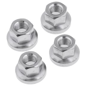 shangen 4Pcs 스테인레스 스틸 9mm 자전거 뒷바퀴 허브 대형 플랜지 액슬 너트 - 경량 및 내구성, 실버, 4개