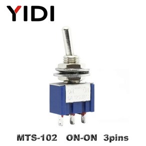 125VAC 방수 OFF 스위치 MTS 토글 102 10 202 ON 6mm 미니 ON MTS 203 6A DPDT 103, MTS-102, Without Cap, 5pcs, 5개