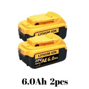 디월트용 리튬 교체 배터리 DCB200 20V 12.0Ah 18V DCB184, 6000mAh x2, 없음, 15 6000mAh x2