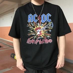 ACDC 비디오 티셔츠 블로우업 기타 반팔 (2colo) (남여공용)