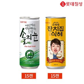 롯데칠성음료 롯데칠성 솔의눈 잔치집 식혜 240ml 2종 30캔 세트, 1세트