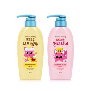 베비언스 핑크퐁 키즈전용 헤어세트(샴푸1+컨디셔너1), 1세트, 380ml