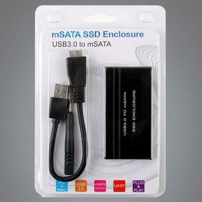 USB 외장 케이스 (SSD) mSATA 블랙, 1