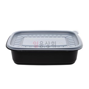 [ILYONG] 사각 죽용기 JH 1913 중 850ml 50세트 검정, 50개, 1세트