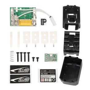 BL1890 배터리 케이스 PCB 충전 보호 회로 기판 쉘 BL1860 Makita 18V 6AH-Label, 하나, 블랙 & 실버, 1개