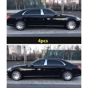 알루미늄 자동차 기둥 메르세데스 벤츠 호환 W221 W222 S 클래스 S400L S320L S500 2008 용 액세서리 창문 몰딩, 4PCS, Fo w223 2021-2023