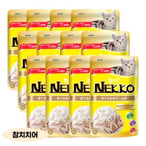 네코(NEKKO) 젤리 파우치 SET (70g x 12개), 참치+치어, 70g, 12개