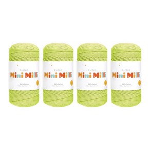 [삼성모사] 미니밀리실 250g 코튼 순면 가방 모자 마크라메 뜨개실, 711 메로나, 4개