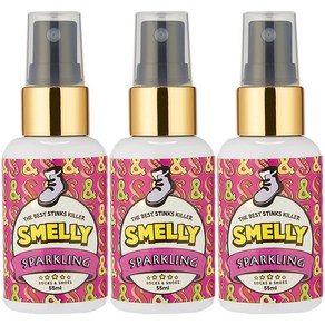 스멜리(SMELLY) 신발용 삭스앤슈즈 스파클링, 3개, 55ml