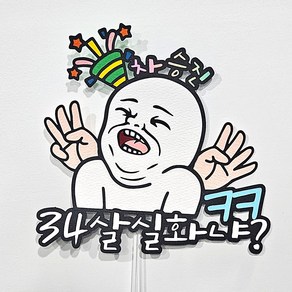 웃긴 생일 토퍼 킹받는 문구 생일토퍼, 1개