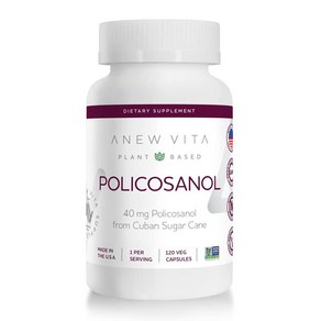 Anew Vita Policosanol Supplement Healthy Lipid Levels Platelet Function Ciculation, 1개, 120정