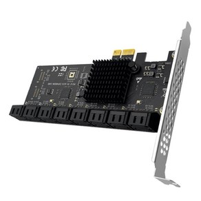 sata pcie 1x 어댑터 16 포트 sata3.0 pci 익스프레스 컨트롤러 pci to sata 라이저 확장 카드 ssd 비트 chia 마이닝용 추가 카드, 회색, 1개