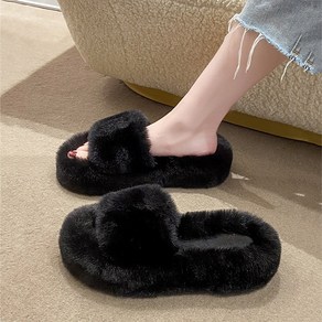 여성 털슬리퍼 소프트 키높이 통굽 사무실 실내 퍼 실내화 Women's slippers