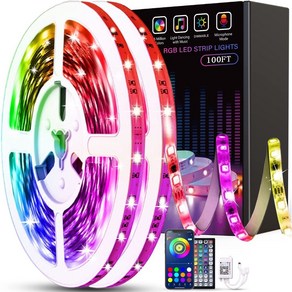 txzzy 간접조명 10m RGB LED 스트립 app 블루투스 앱 음악 동기화 변색, 1개, 채색