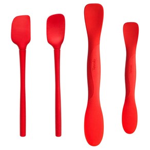 Tovolo Kitchen Utensils Spatula Spoonula Full-S Tovolo 주방 용품 주걱 스푼 전체 크기 및 미니 스쿠프 및 스프레드 미니 도, Set of 4 Mini Tool Set, 1개, Candy Apple Red