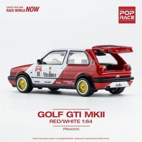 POP RACE GTI 레드 화이트 모델 자동차 1:64 골프, 한개옵션0