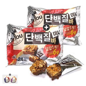 오리온 닥터유 단백질바미니(337.5g/약24개입) x 2봉+자색옥춘사탕 20g 세트 번들2호